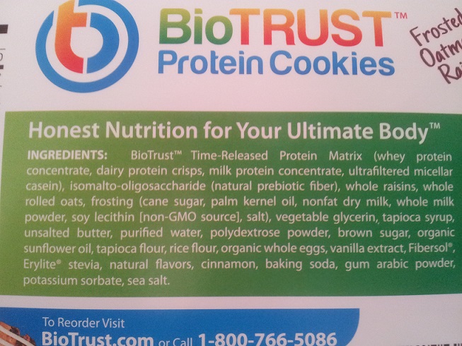Biotrust Protein Cookie Ingredients